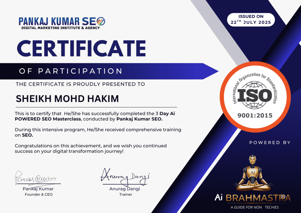 sheikh mohd hakim ai powered seo certificatae